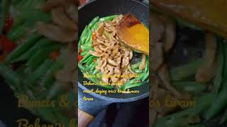 Massk paling simple buncis tumis daging & cabe rawit ini makan dengan nasi yg panas