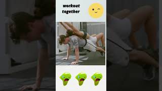 #fitness motivation #Workout together #couples challenge #push up #shorts