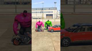 GTA V: Green Hulk 🥳 Vs Pink Hulk 😍Match 🤑  Who is More💸 Richer #shorts