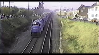 Conrail roars through Emmaus, PA circa 1992 on the ex:Reading East Penn Branch (CR Lehigh Line)