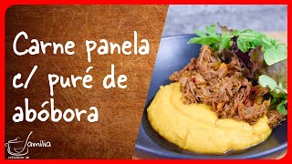 Carne de panela com puré de abóbora