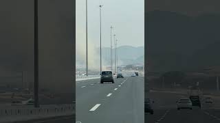 Sand Whirlwind Caught on Camera while Driving. #sandstorm #wind #jeddah #viral #sand