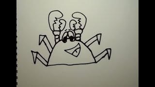 легкие рисунки из РУССКИХ слов (краб)/How to turn the words crab into a cartoon