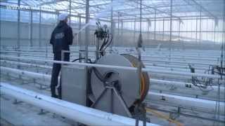 Horticleaner spray trolley: desinfection, cleaning of hydroponic greenhouses inbetween crop cycles