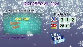 [LIVE] PCSO 2:00 PM DRAW - OCTOBER 27, 2024 LOTTO RESULTS