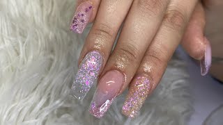 Beautiful Clear Nail Set • Acrylic Design