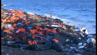 Thousands of lifejackets abandoned on the Greek island of Lesbos by migrants