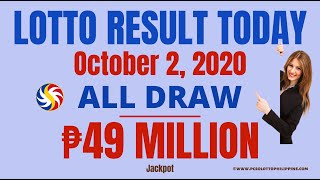 PCSO Lotto Result Today October 02, 2020 | 2PM, 5PM and 9PM Draw Result Summary