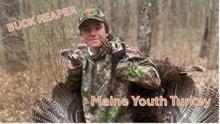 Maine youth turkey hunt with little Scotty - Buck Reaper