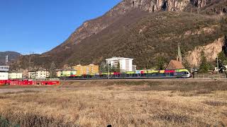 TRENI IN TRANSITO NEI PRESSI DI BOLZANO IN 4K. #ferroviadelbrennero #brennerbahn