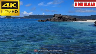 🎁4K Blue tropical water at Furuzamami beach Zamami island Okinawa Japan | DAILY NATURE FOOTAGE