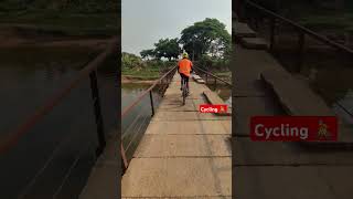 Cycling on Narrow Bridge, Barang. #love #odisha #cycling #sajalsheth