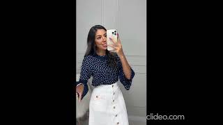 Blusa Feminina Manga 3/4 Flare com Renda