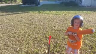 Jonathan practicing T-ball! 02/07/2019 😊❤