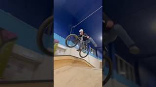 Indoor riding at the local skatepark #mtb