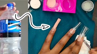 DIY FAKE NAILS: How to do fake nails using a plastic bottle