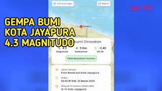 Gempa bumi 4.3 Magnitudo kembali di Jayapura 22/3/2022