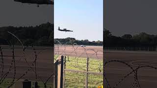 Dodge chase vehicle guides USAF Lockheed U-2 Dragon Lady landing at RAF Fairford