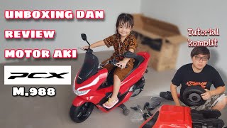 MOTOR AKI PCX Honda UNBOXING, TUTORIAL PEMASANGAN DAN REVIEW LENGKAP M 988 PMB TOYS