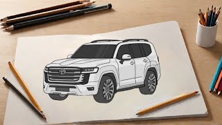 "Step-by-Step Guide: Drawing a Toyota Landcruiser 300"