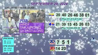 [LIVE] PCSO 9:00 PM DRAW - SEPTEMBER 29, 2024 LOTTO RESULTS