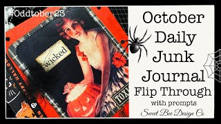 October Daily Halloween Junk Journal Oddtober Completed Junk Journal Flip Through #oddtober23