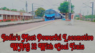 India's Most Powerful Locomotive WAG 12 With Coal Train Departure Chandauli Railways Station