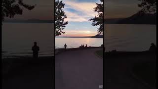 sunset view of Switzerland #Vevey lake in switzerland #shorts #youtubeshorts