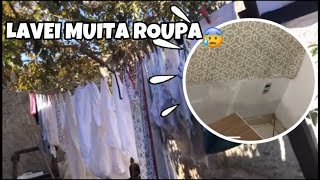 TIVE QUE CORTAR O TECIDO DA PAREDE 😥 + LAVEI MUITA ROUPA | Maxuellen Martins