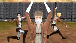 MMD SNK "Attack On Titan Randomness" Levi Armin Jean funny AOT dance meme animation