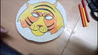 DIY - Tiger Mask From Paper Dish/Plate For Kids