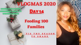 Vlogmas Day 14 Feeding over 100 families || Act of Kindness Learn to Share || Congratulations