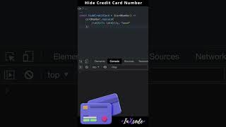 Hide credit card Number | JavaScript  #shorts #short #trending