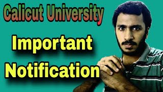 Calicut University Important Notification Published | Calicut University