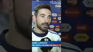 Divertido momento entre Lavezzi y Messi