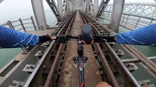 Cycling on Railway Bridge