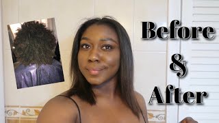 SILK PRESS FOR THE FIRST TIME & HOW TO WRAP HAIR FOR BED TIME!!