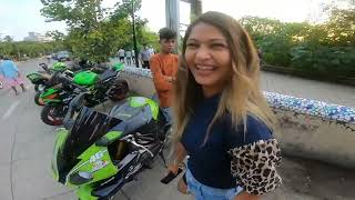 Lady Biker Sanjana Ride Superbike with suraj Verma