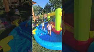 kids summer fun #bouncyslides #waterballons