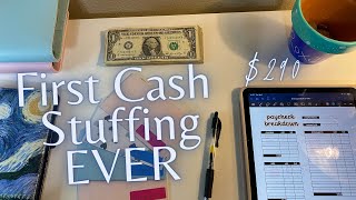 first cash stuffing ever | low and variable income budget | stuffing cash envelopes & sinking funds