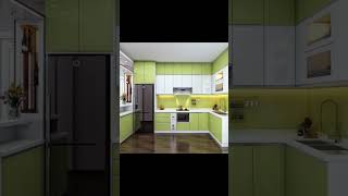 Green colour modular kitchen design ideas.#modularkitchen #noahinterior #interiordesigner #homedecor