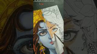 Jai Shree Radha Rani 🙏 #drawing #art #artist #ytshorts #shorts #shortsfeed #radhakrishna