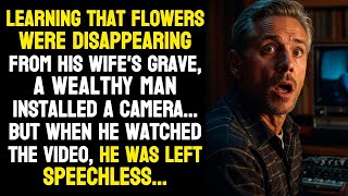 Learning that flowers were disappearing from his wife's grave, a wealthy man installed a camera