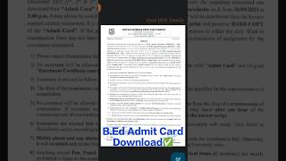 NSOU B.Ed Admit Card Download Releated Notice 2023 #nsou #2023 #shorts