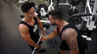 Athlete Rechie Wong Upper body and Posing with Coach James Ayotte | Team Atlas | Monster Gym