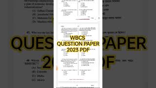 16/12/2023 WBCS QUESTIONS PAPER FREE DOWNLOAD KAISE KARE 🤔 #WBCS #wbpsc2023 #SHORTS