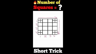 Number Of Squares 🔥|| How To Count Squares 🖊️📚|| Counting Squares || Reasoning Short Trick ||#Shorts