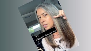 Gray HairTransition DIY Highlight Reveal￼￼#greyhairtransition