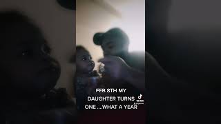 baby shares jello with dad