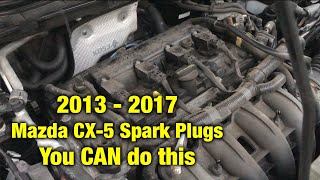 HOW TO REPLACE Spark Plugs on a 2013-2017 Mazda CX-5 - SUPER EASY